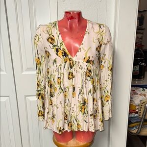 Free People - Bella Printed  tunic shirt top blouse